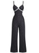 1940s Polka Dot Lace Trim Strap Jumpsuit