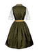 3PCS Green 1950s Lace Top & Jacquard Ribbon Dress