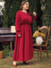 [Plus Size] Red 1950s Bishop Polka Dots Dress