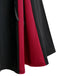 [Plus Size] 1970s Colorblock Lace-Up High-Waist Skirt