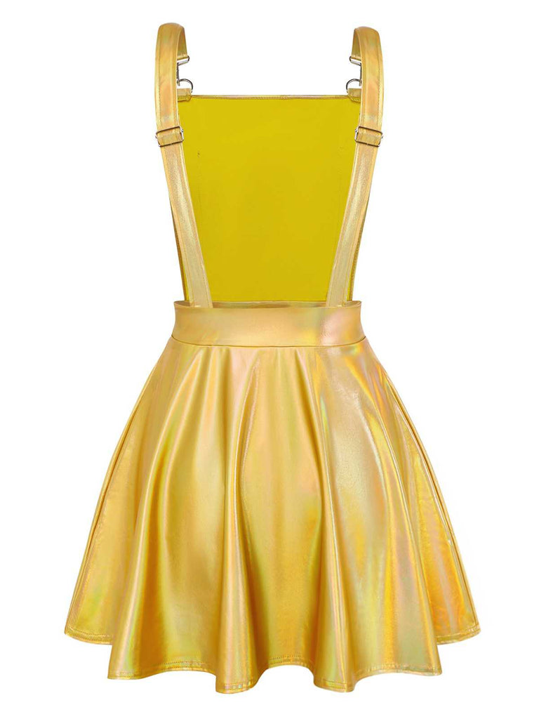 1970s Metallic Holographic Suspender Dress