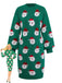 Green 1960s Christmas Santa Claus Sweater Dress