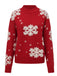 1940s Christmas Fleece-Snowflake Turtleneck Sweater