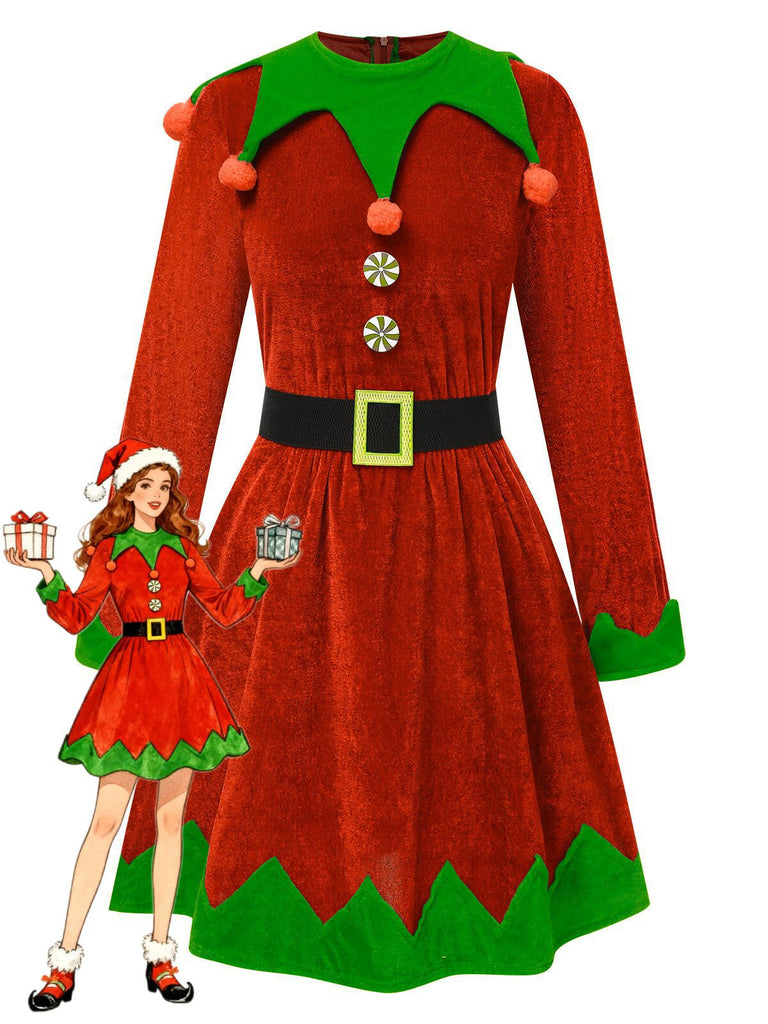 [Pre-Sale] Red 1940s Christmas Elf Dress