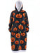 1970s Pumpkin Santas Snowman Blanket Hoodie Lougewear
