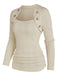Beige 1960s Solid Faux Button Knitted Sweater, vintage fashion, retro style - perfect for women who love vintage and retro fashion