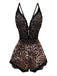 1950s Spaghetti Strap Leopard Lace Sleepwear
