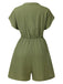 Green 1950s V-Neck Textured Pocket Romper