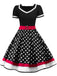 1950s Polka Dot Belted Patchwork Dress