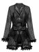 Black lace robe with a bow tie