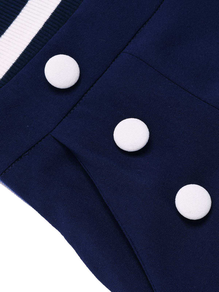 Red 1950s Hollow Bow Stripe Patchwork Jumpsuit