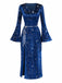 1970s Halloween Magician Cosplay Slit Dress With Hat