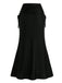 Black 1960s Gothic Ruched Mermaid Maxi Skirt