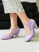 Vintage Bow Strap Solid Leather High Heel Shoes