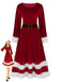 1940s Christmas Santa Faux Fur Trim Velvet Dress