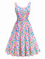 Multicolor 1950s All-Over Floral Swing Dress