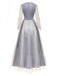 Grey 1930s Halloween Ghost Bride Mesh Dress