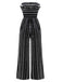 1970s Strapless Boho Stripes Wide Leg Jumpsuit