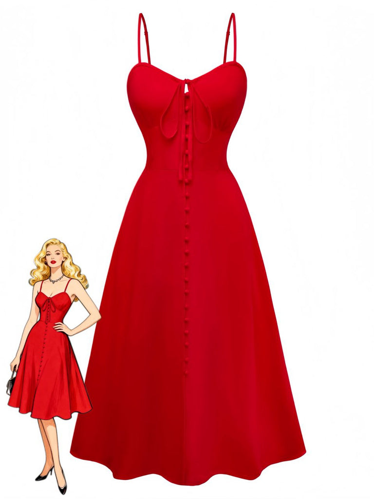 1950s Sleeveless Backless Smocked Waist Slip Dress