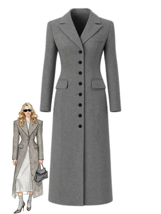 1930s Solid Lapel Button Wool Coat