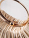 Pleated Ring-Handle Evening Bag