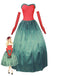 Green 1930s Grinch Martha Cosplay Polka Dot Strapless Dress