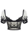 Black 1970s Puff Sleeve Lace Corset Top