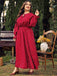 [Plus Size] Red 1950s Bishop Polka Dots Dress