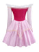 Pink 1940s Princess Off Shoulder Tulle Party Dress