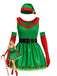 Green 1980s Christmas Tree Dress Set