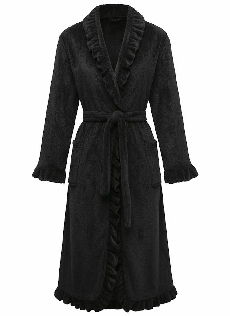 1930s Long Sleeve Flannelette Pajama Robe