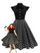 1950s Polka Dot Bow Swing Dress
