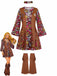 3PCS 1970s Vintage Fringe Hippie Costume Set