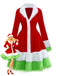 Red & Green 1940s Christmas Grinch Fur Trimmed Dress