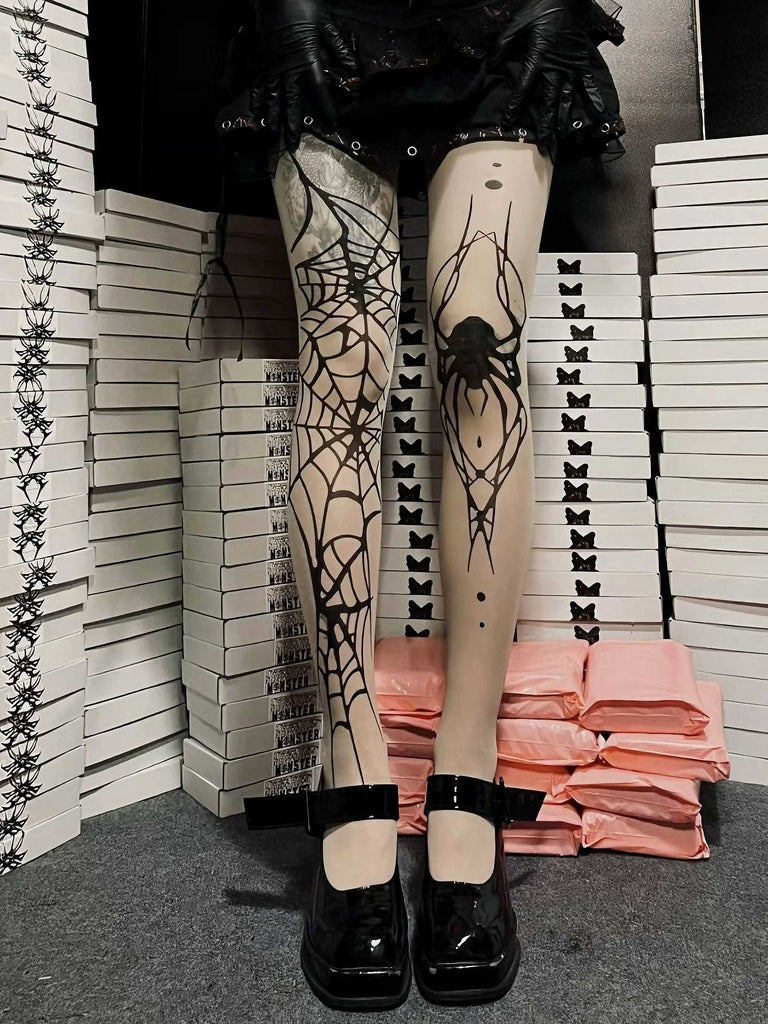 Halloween Spider Web Gothic Stockings