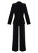 2PCS Black 1960s Velvet Sequin Blazer & Pants Set