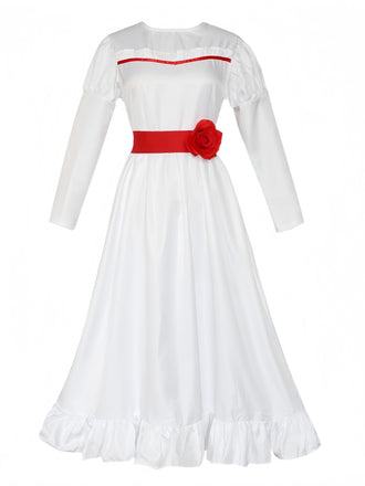 White 1940s Annabelle Doll Inspired Dress