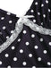 1940s Polka Dot Lace Trim Strap Jumpsuit