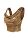 Gold 1960s Bow Sleeveless Ruched Stretch Top