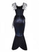 Black 1930s Sequined Mermaid Evening Dress