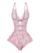 Pink 1970s Floral Lace Sheer Nightgown