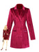 1960s Solid Velvet Long Sleeve Blazer Dress