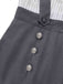 Gray 1940s Pinstripe Lapel Detachable Suspender Romper button-closeup
