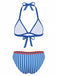 Rear view of the bikini set showcasing the halter neck ties and the back string tie closure of the top.