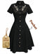 [Pre-Sale] Black 1940s Cotton Floral Embroidered Western Style Dress
