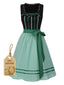 [Pre-Sale] 2PCS Black 1950s Cotton Polka Dot Dress & Gingham Plaid Apron