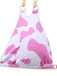 A flat lay view of the pink cow print halter bikini top.