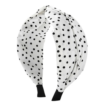 Fabric Wide Brim Polka Dot Cross Headband