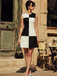 1960s Black And White Color Block Dress