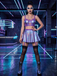 Purple 1980s Holographic Lace Halter Chain Lingerie Set